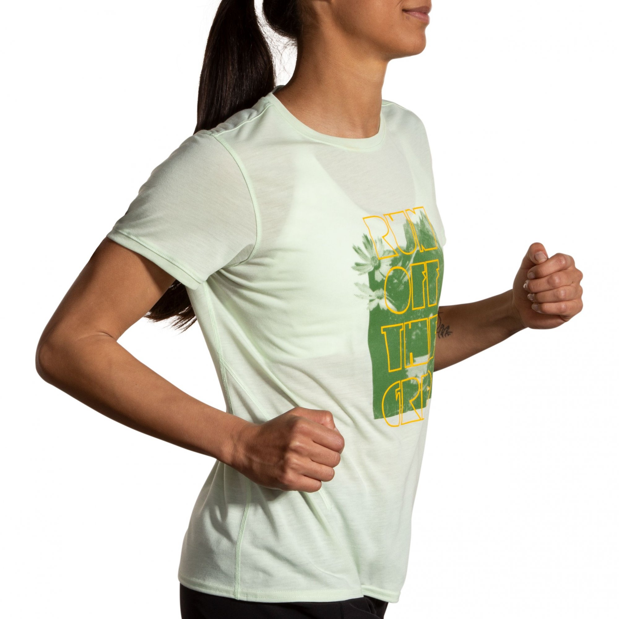 BROOKS Distance Short Sleeve 3.0 W Zelená 