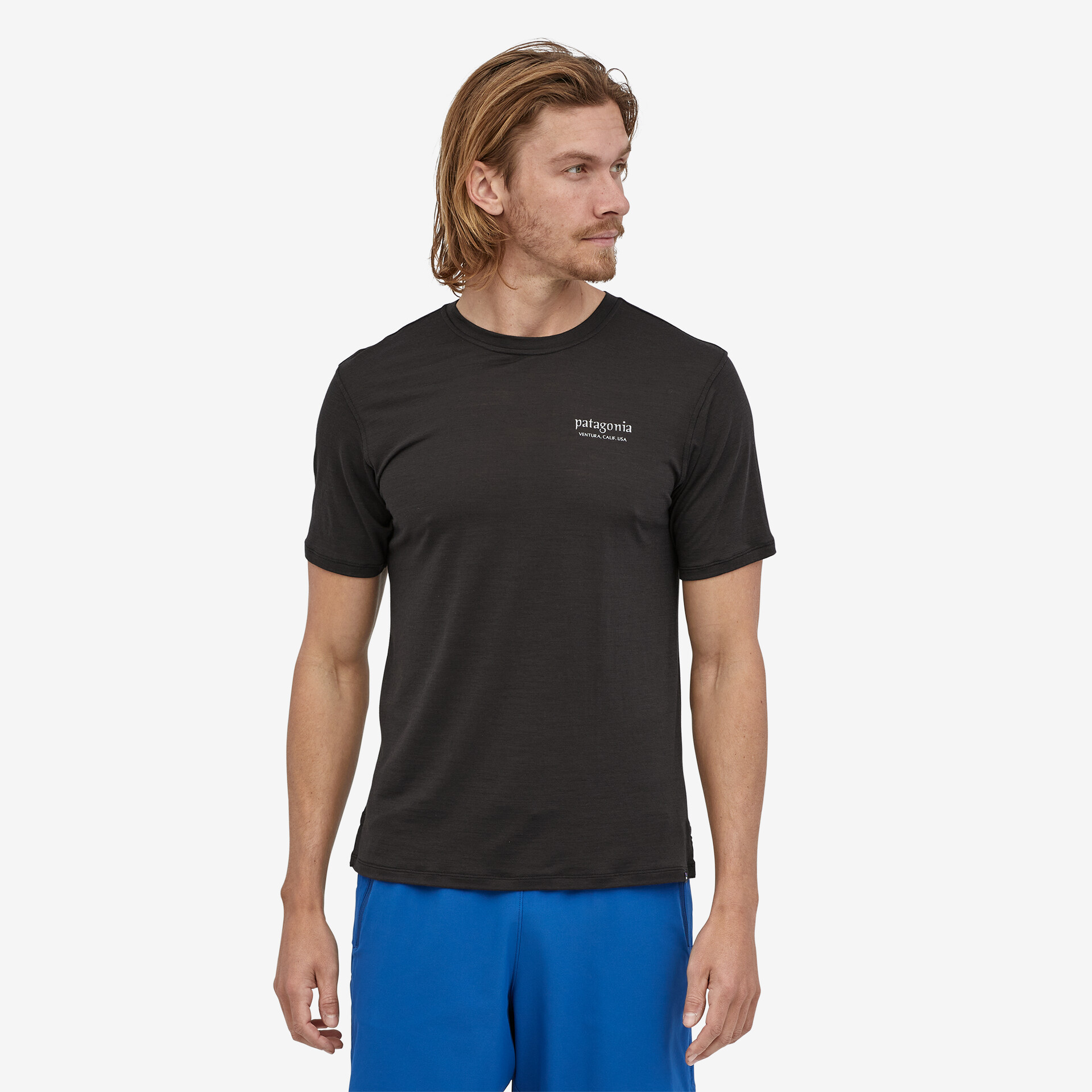 PATAGONIA Men's Capilene Cool Merino Graphic Shirt Heritage Header: Black