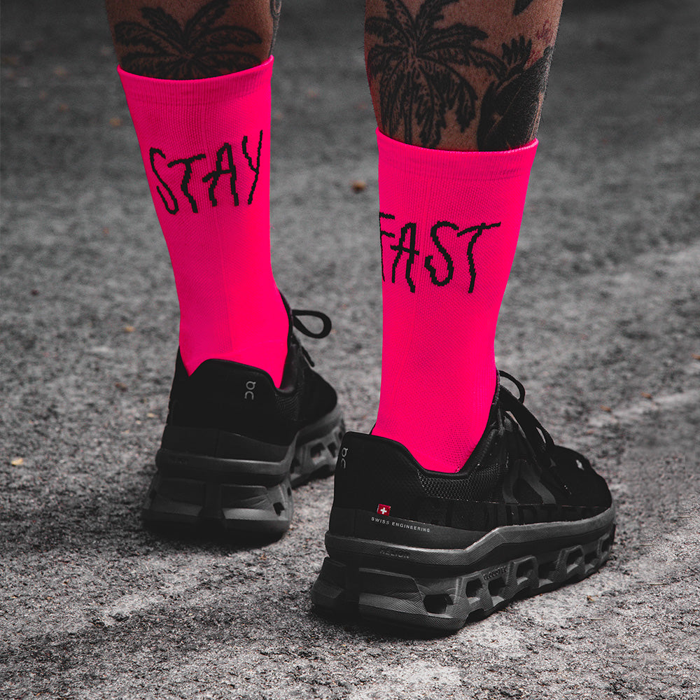 PACIFIC Stay Fast Pink Neon Ponožky
