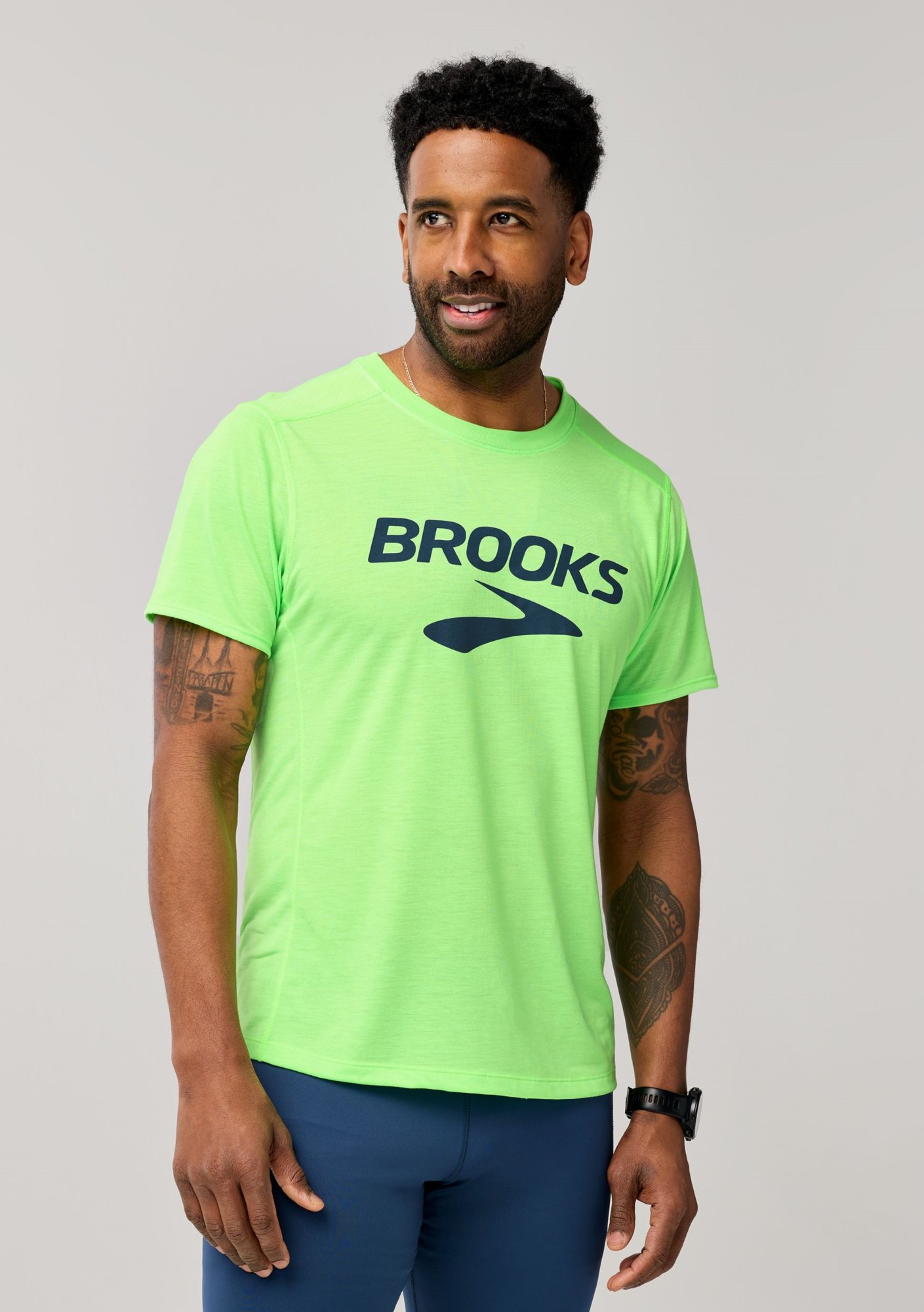 BROOKS Distance Short Sleeve 3.0 M Neo Limeade / Brooks Logo