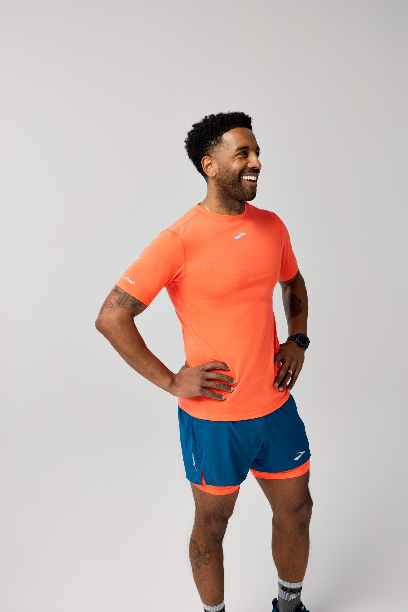 BROOKS High Point Short Sleeve M Červená