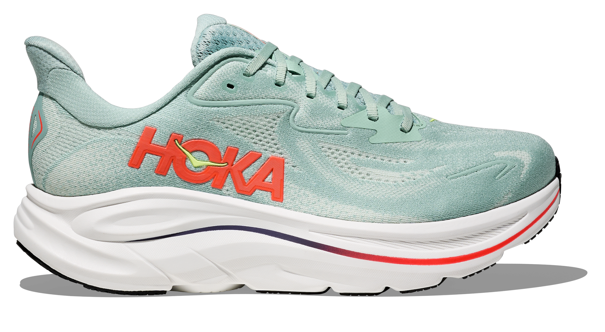 HOKA Clifton 10 M WIDE Sage / Neon Flame