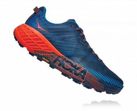 HOKA SPEEDGOAT 4 Majolica Blue/Mandarin Red  