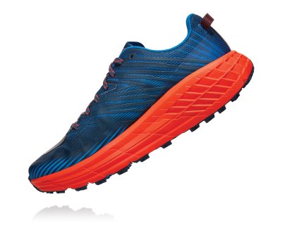 HOKA SPEEDGOAT 4 Majolica Blue/Mandarin Red  