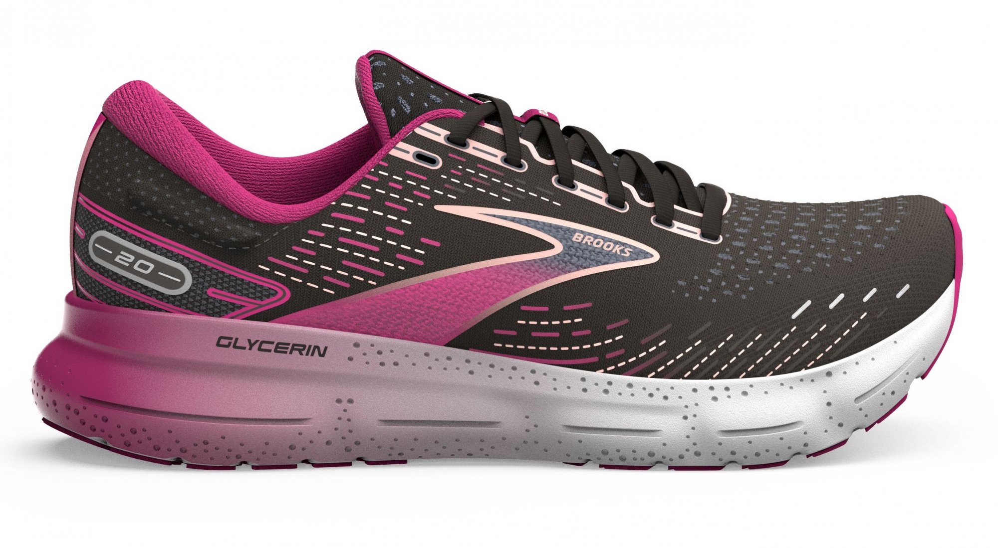 BROOKS Glycerin 20 W Black/Fuchsia/Linen