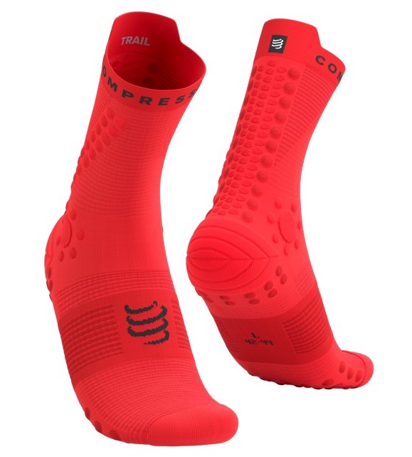 COMPRESSPORT Pro Racing Socks V4.0 TRAIL Fluo Red / Black