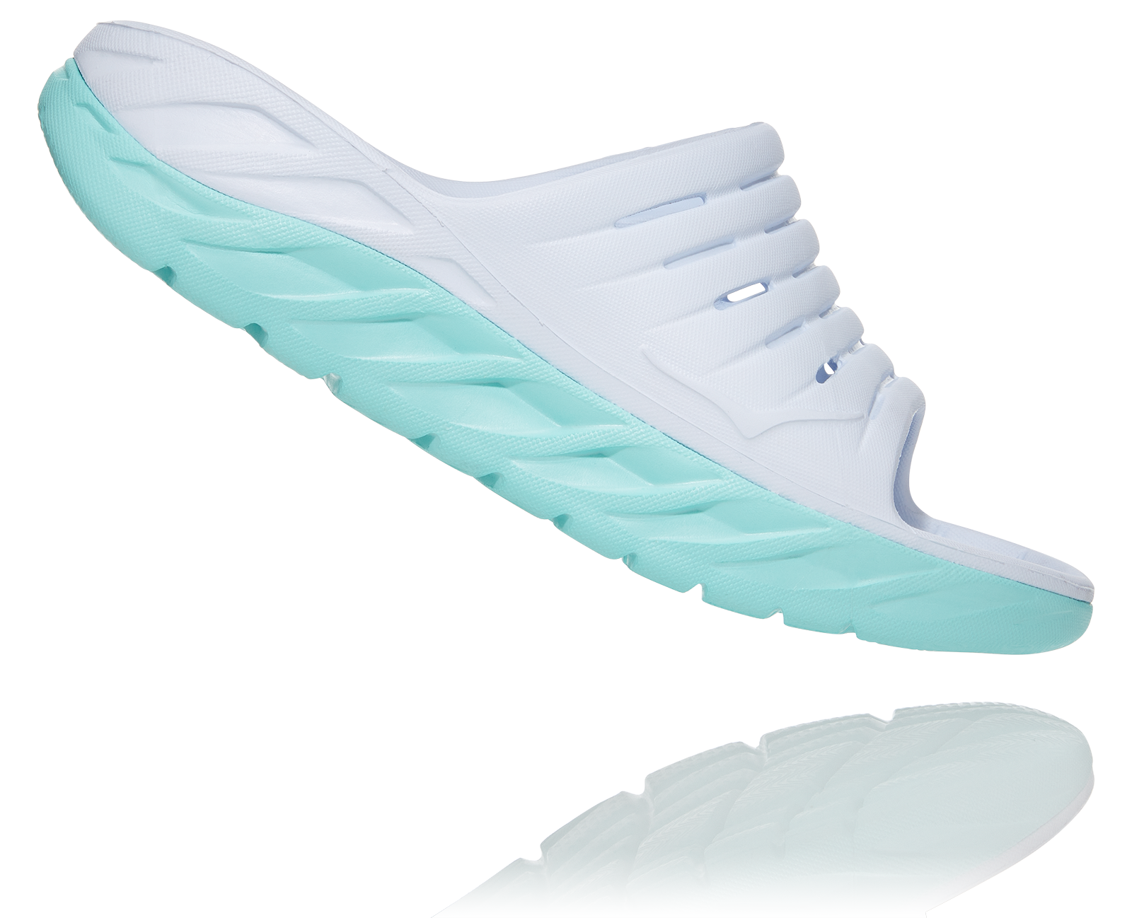 HOKA ORA RECOVERY SLIDE WHITE / BLUE TINT