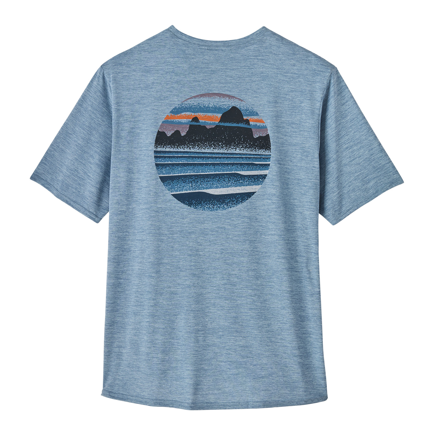 PATAGONIA Men's Capilene® Cool Daily Graphic Shirt Skyline Stencil: Steam Blue X-Dye