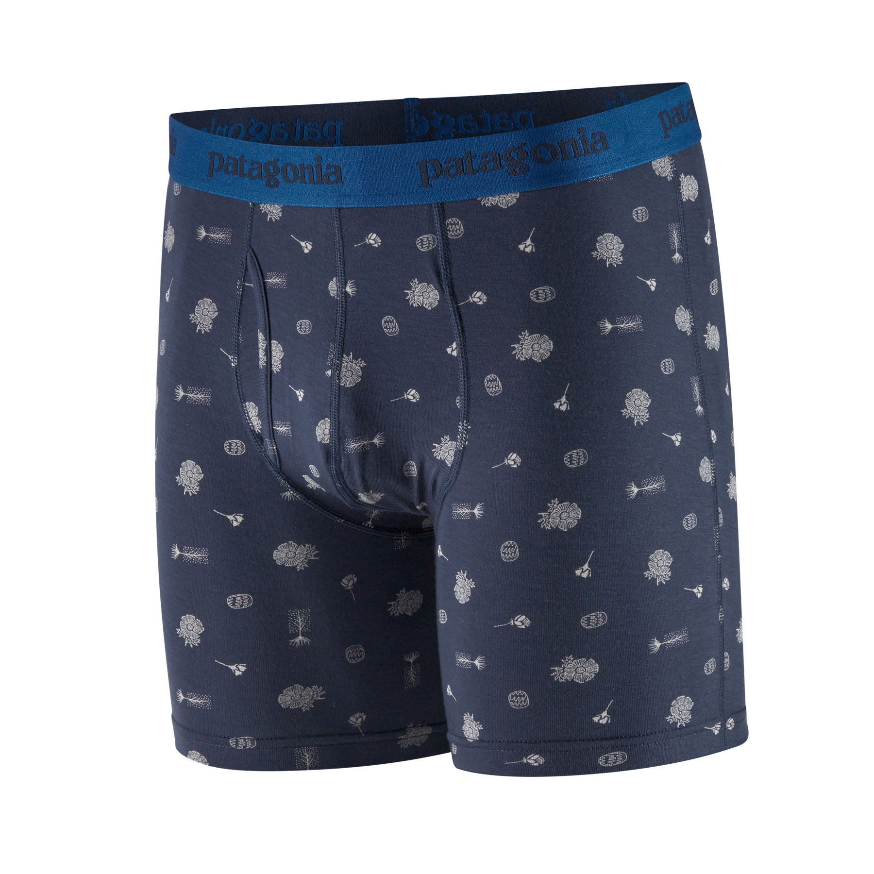 PATAGONIA Men's Essential Boxer Briefs - 6" Fire Floral: New Navy