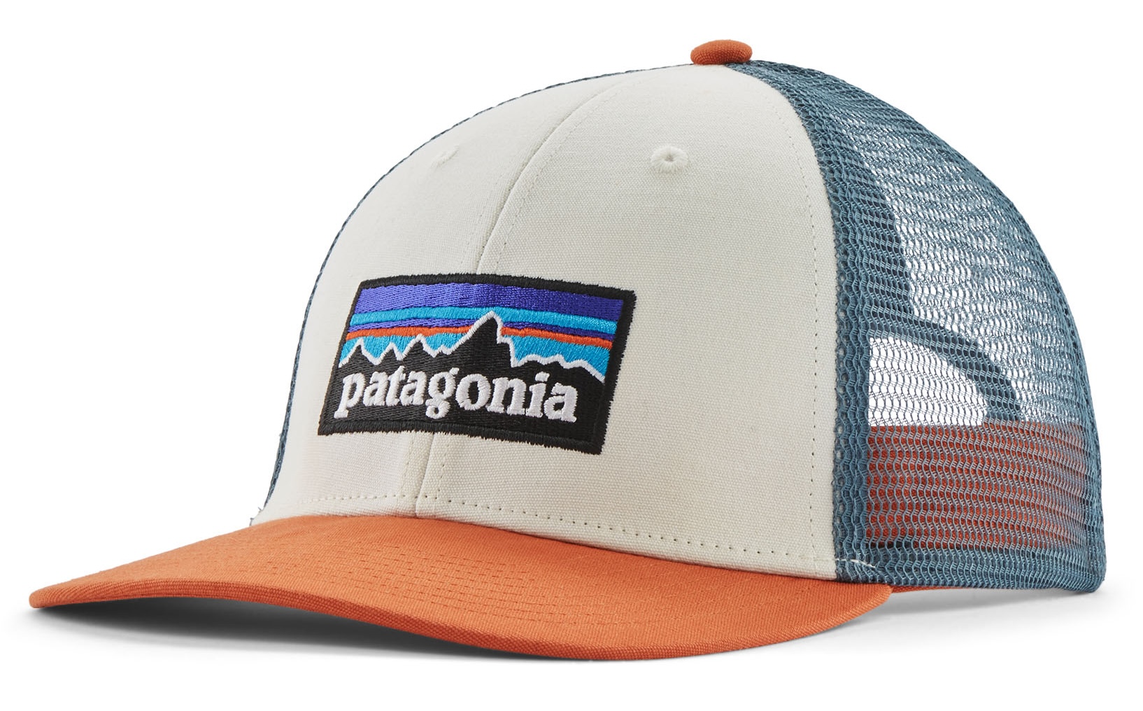 PATAGONIA P-6 Logo LoPro Trucker Hat White w/ Redtail Rust