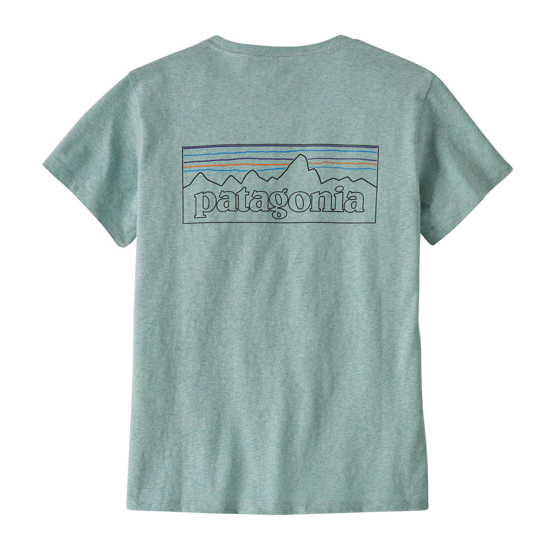 PATAGONIA Women's P-6 Logo Responsibili-Tee® Outline: Virtually Blue