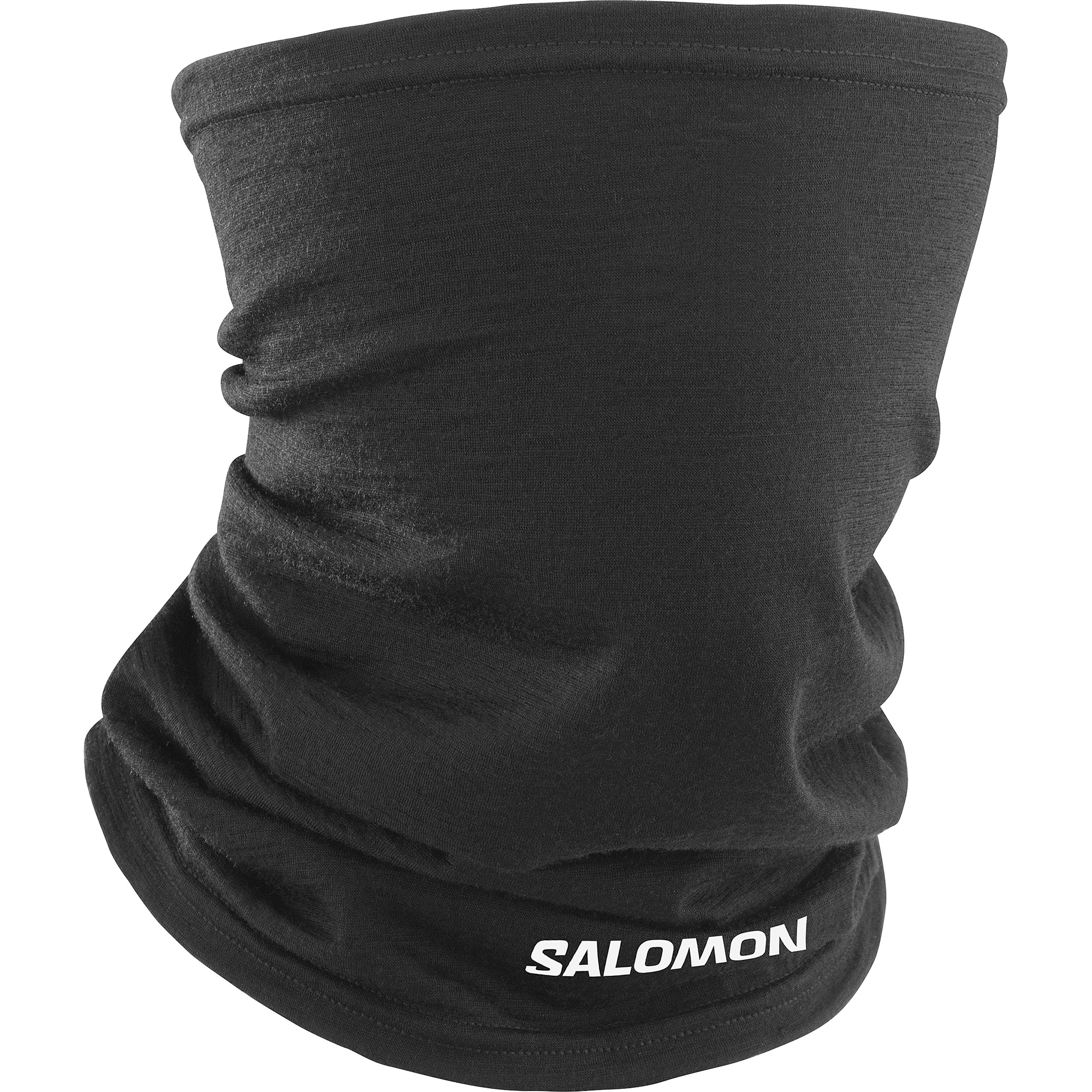 SALOMON MERINO NECK GAITER Deep Black / White 