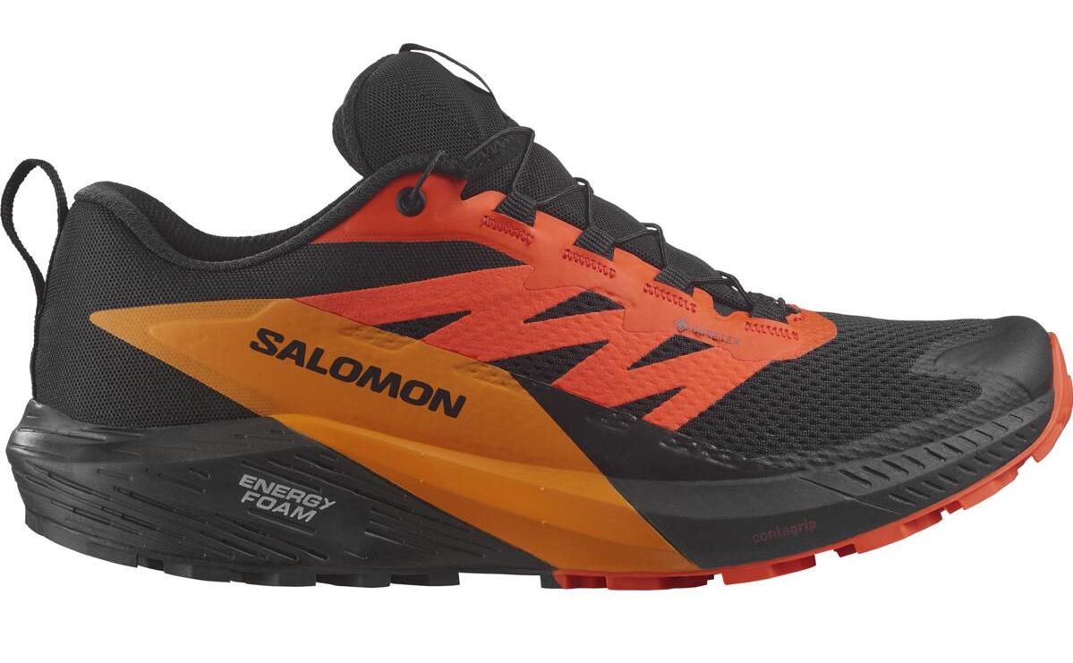 SALOMON SENSE RIDE 5 GORE-TEX Black / Scarlet Ibis / Turmeric