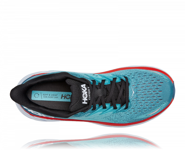 HOKA CLIFTON 8 WIDE REAL TEAL/AQUARELLE