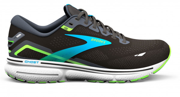 BROOKS Ghost 15 Black/Hawaiian Ocean/Green