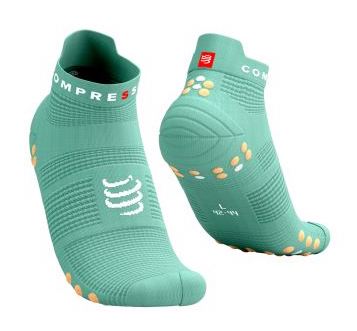 COMPRESSPORT PRO RACING SOCKS V4.0 RUN LOW CREME DE MENTHE/PAPAYA PUNCH