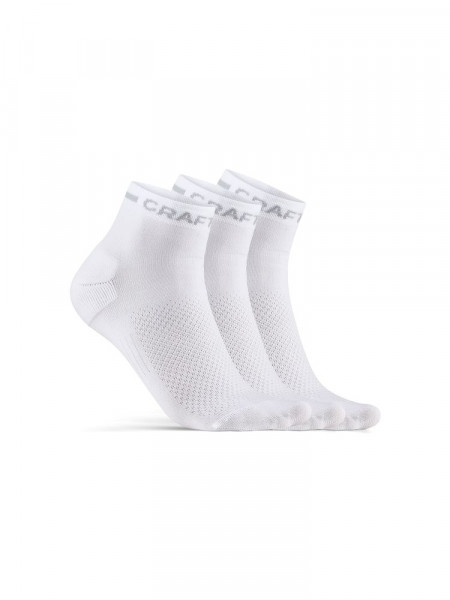 CRAFT Ponožky CORE Dry Mid 3-pack bílá