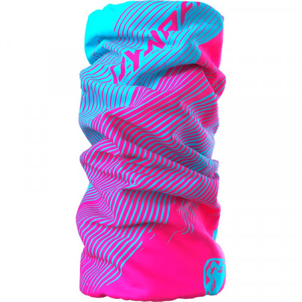 DYNAFIT Logo Neck Gaiter Pink Glo Striped