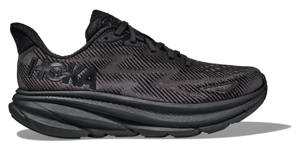 HOKA CLIFTON 9 WIDE BLACK/BLACK