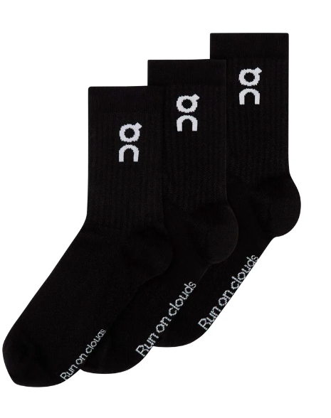 On Logo Sock High 3-pack Black