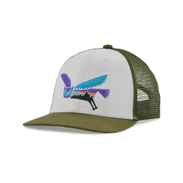 PATAGONIA Kids' Trucker Hat Fitz Roy Owl: White