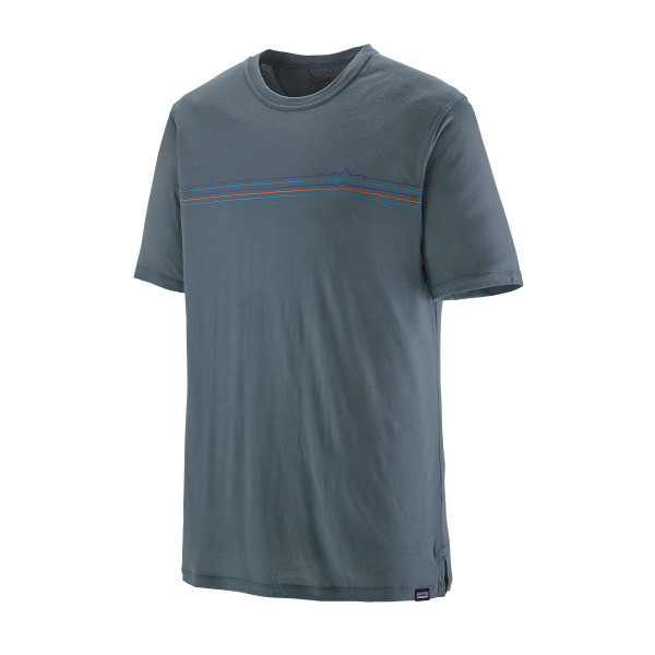 PATAGONIA Men's Capilene Cool Merino Graphic Shirt Fitz Roy Fader: Utility Blue