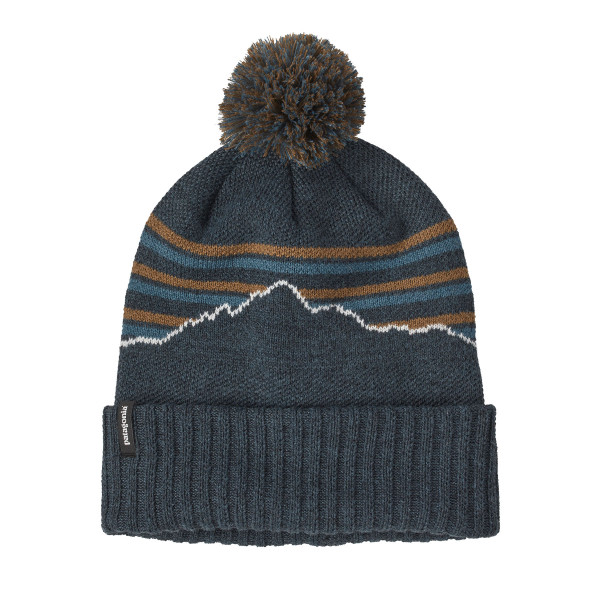 PATAGONIA Powder Town Beanie Fitz Roy Stripe Smolder Blue