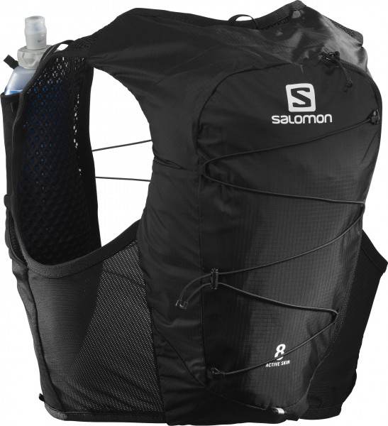 SALOMON ACTIVE SKIN 8 with flasks BLACK