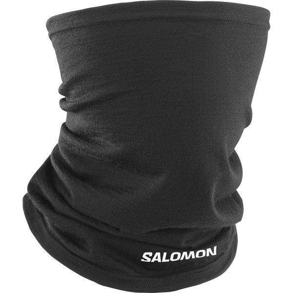 SALOMON MERINO NECK GAITER Deep Black / White 